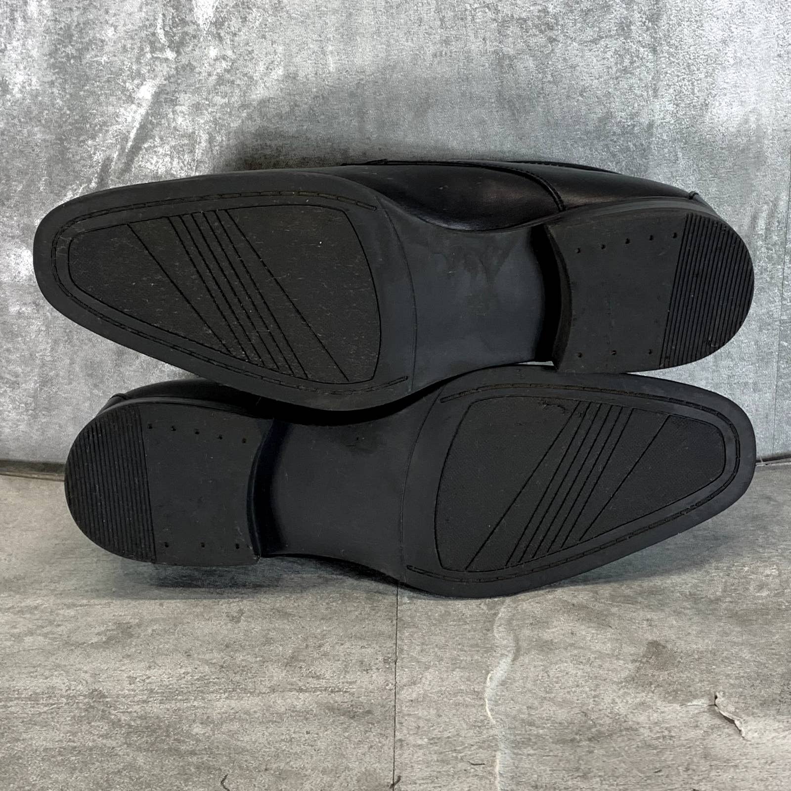 ALFANI Men's Black Faux-Leather Andrew Plain-Toe Lace-Up Derbys SZ 10.5