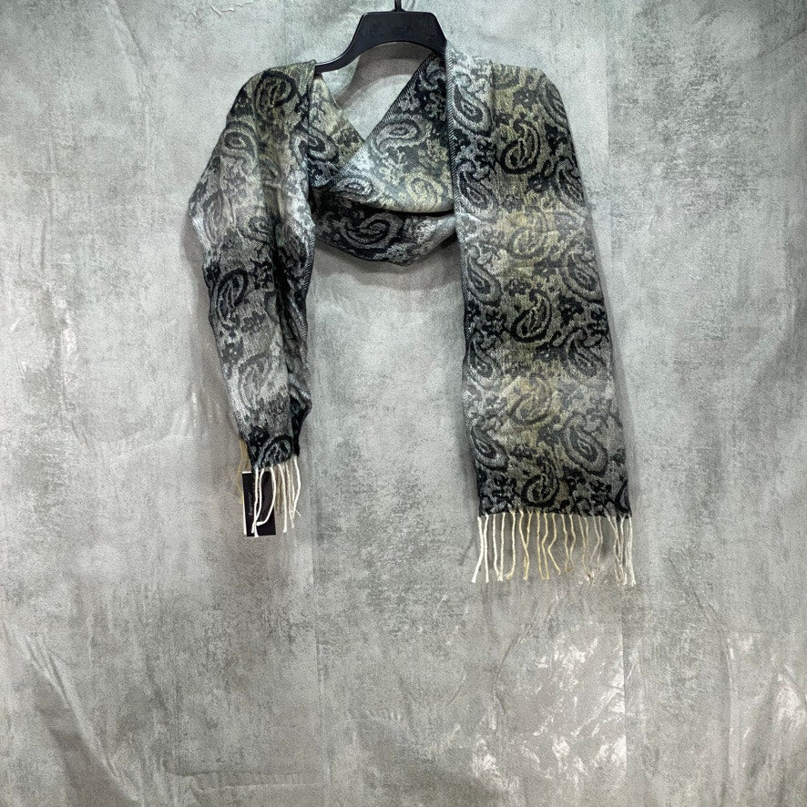 STEVE MADDEN Black Ombre Paisley Mid Weight Muffler Scarf OS
