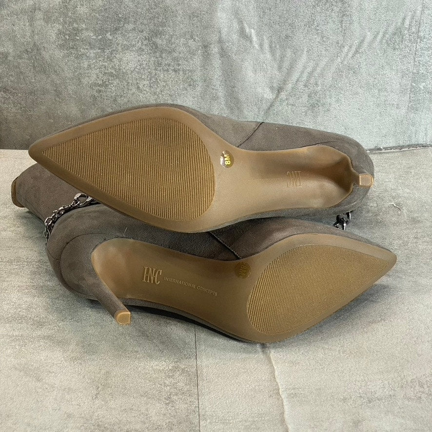 INC INTERNATIONAL CONCEPTS Women's Taupe Micro Reanna Pointed-Toe Stiletto READ