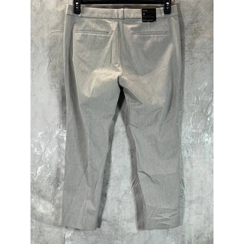 BANANA REPUBLIC Women's Medium Grey Heather Sloan Slim Mid-Rise Pants SZ 14