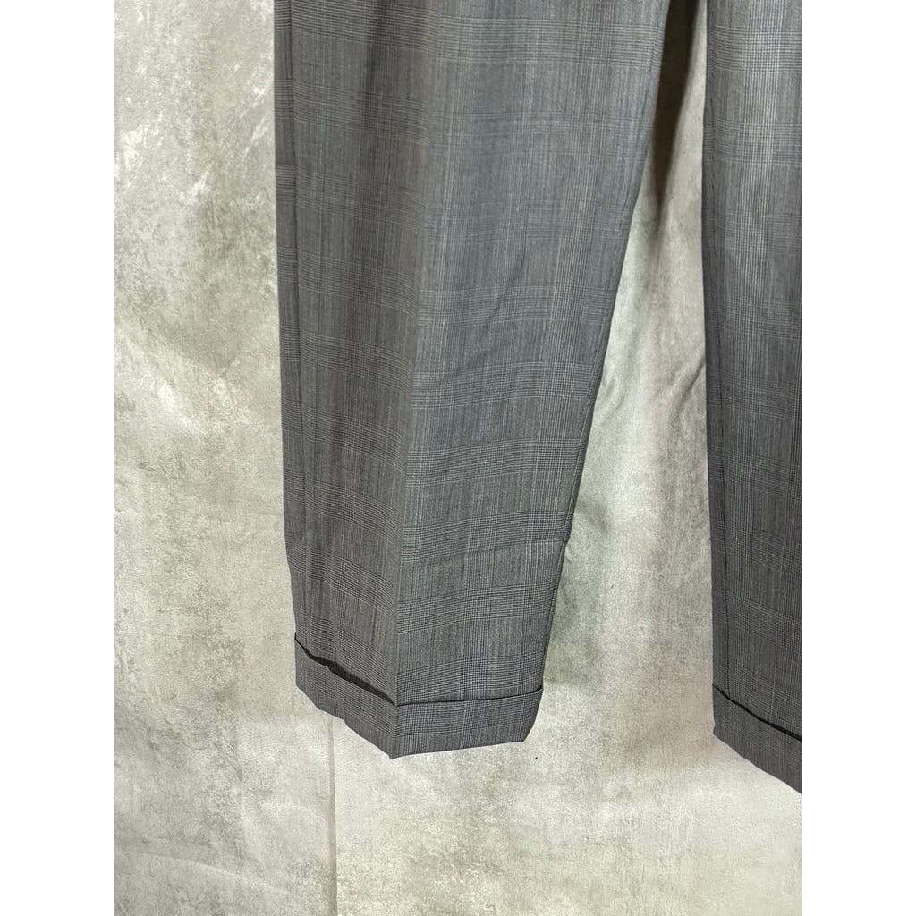 BROOKS BROTHERS Men's 1818 Gray Plaid Pleated Pants SZ 33