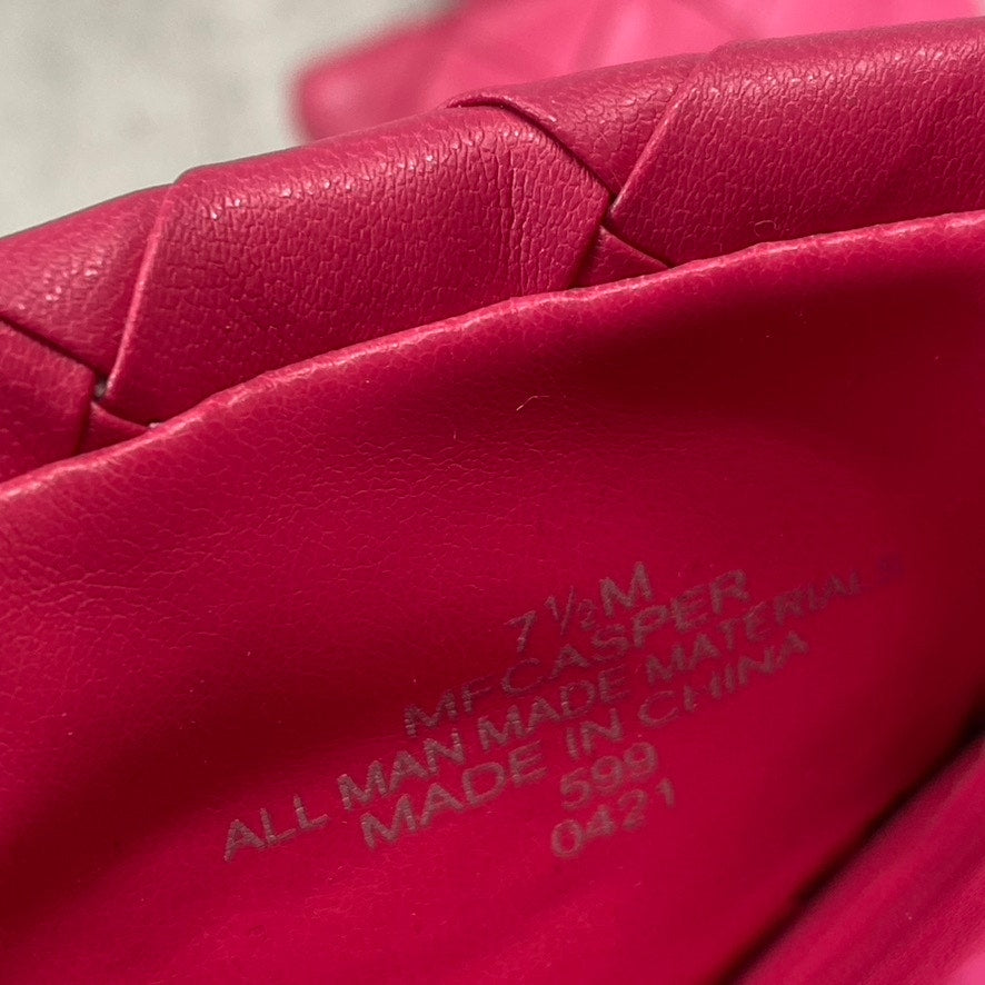 MARC FISHER Women's Pink Casper Weave Square-Toe Slip-On Block-Heel Sandals