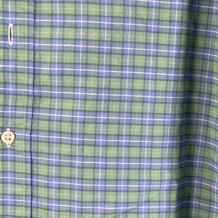 RALPH LAUREN Men's Green Plaid Classic-Fit Button-Up Long-Sleeve Shirt SZ M