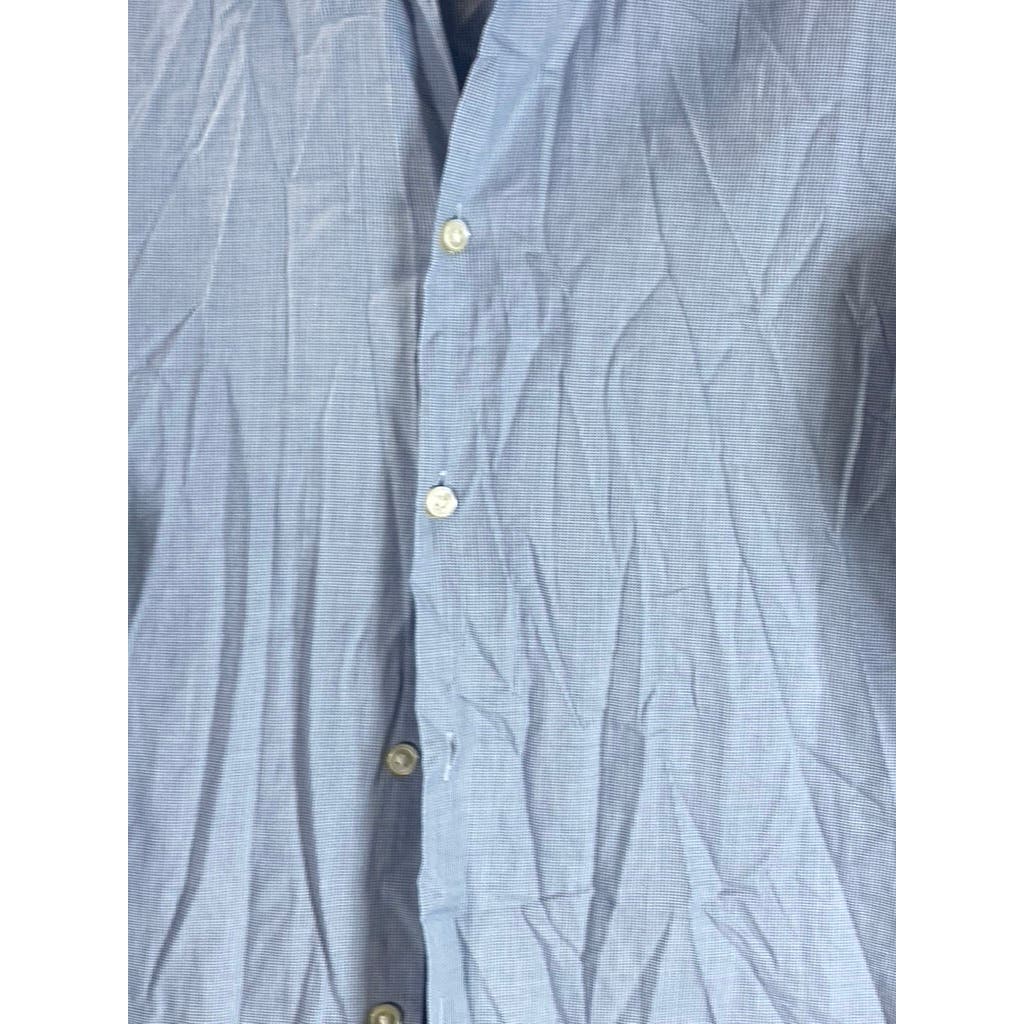 HUGO BOSS Men's Light Blue Dwayne Slim-Fit Stretch Button-Up Dress Shirt SZ 16