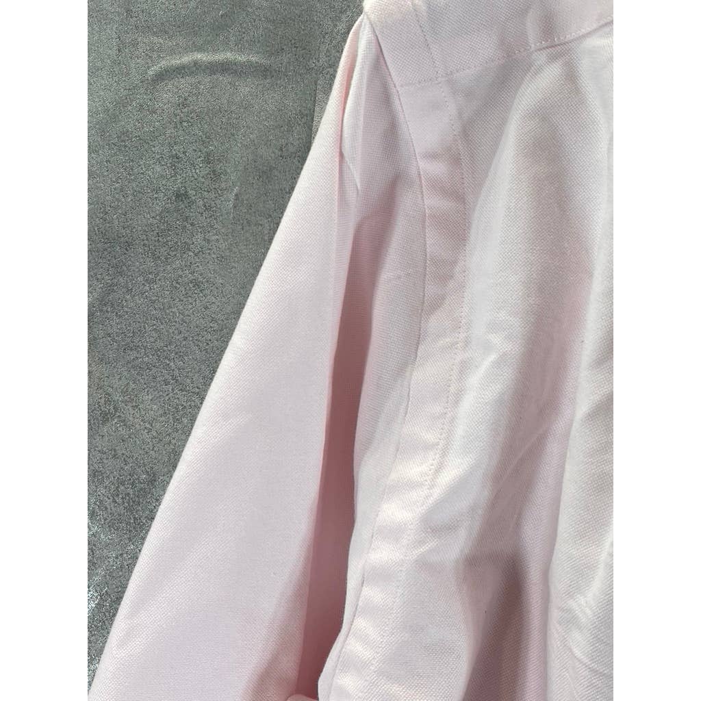 PAUL FREDRICK Men's Pink Classic-Fit Two Ply Cotton Oxford Shirt SZ 15.5-32