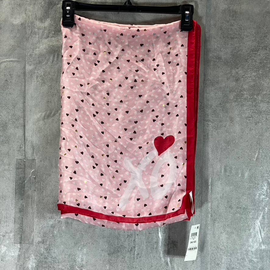 GIANI BERNINI Women's Red/Pink XO Printed Wrap Scarf SZ OS