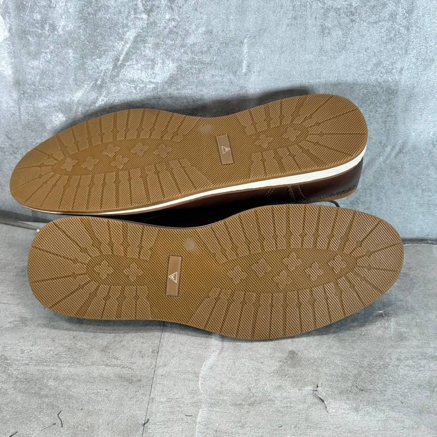 VANCE CO. Men's Brown Faux-Leather Griff Lace-Up Cap-Toe Derby SZ 13