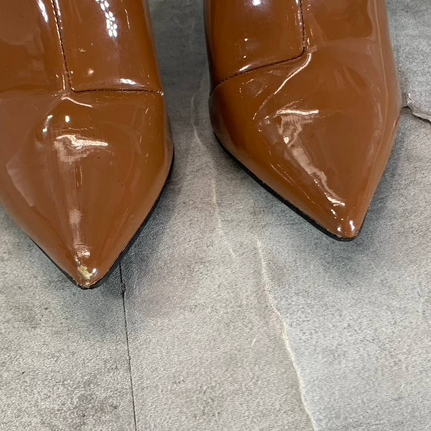 INC INTERNATIONAL CONCEPTS Women's Cognac Patent Katalina Stiletto Booties SZ5.5