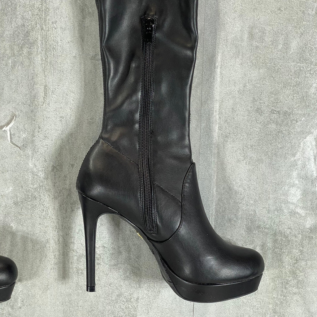 THALIA SODI Women's Black FauxLeather Clarissa Over-The-Knee Stiletto Boot SZ6.5