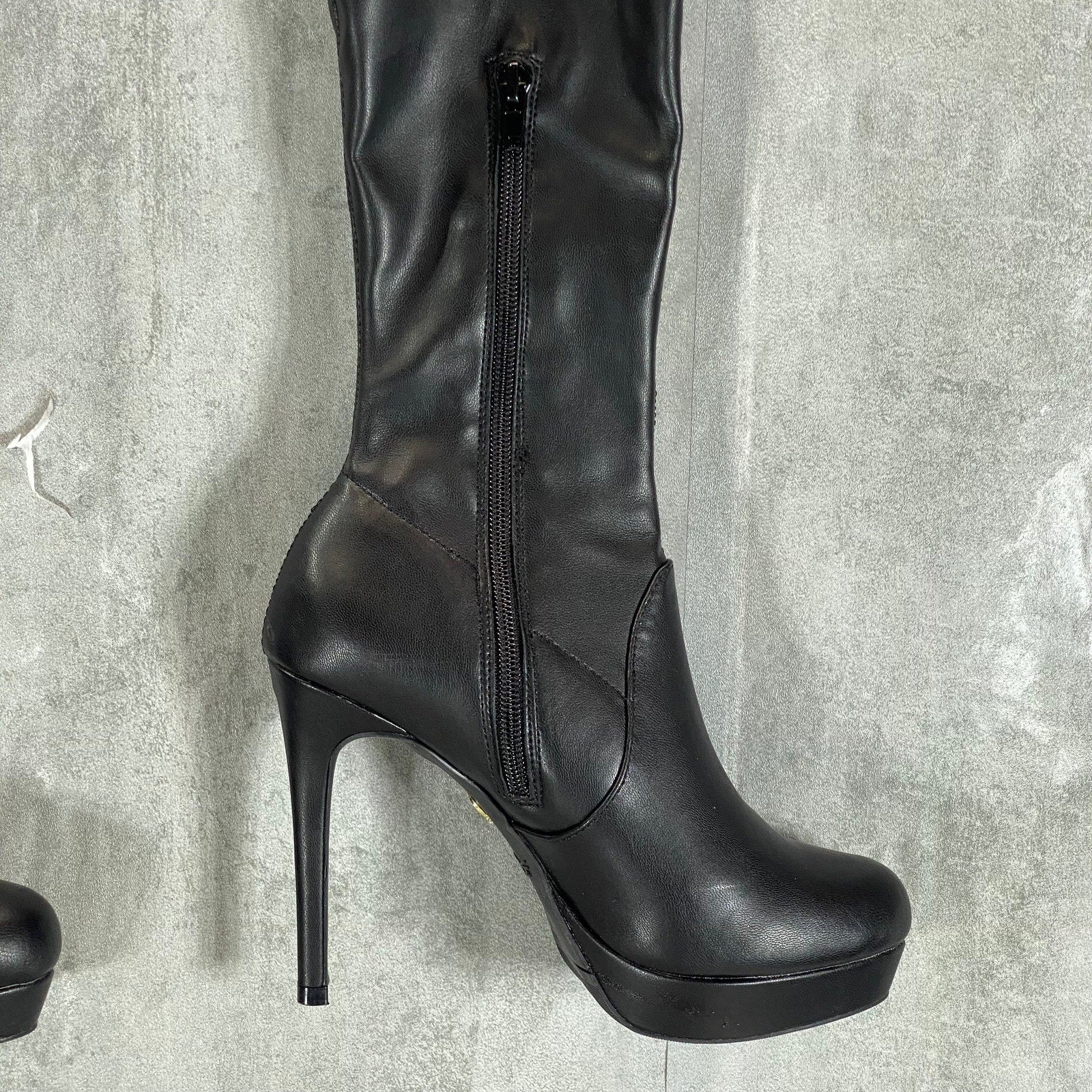 THALIA SODI Women's Black FauxLeather Clarissa Over-The-Knee Stiletto Boot SZ6.5