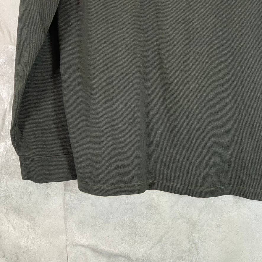 MARC ANTHONY Men's Black Slim-Fit French Terry Crewneck Long-Sleeve Shirt SZ L