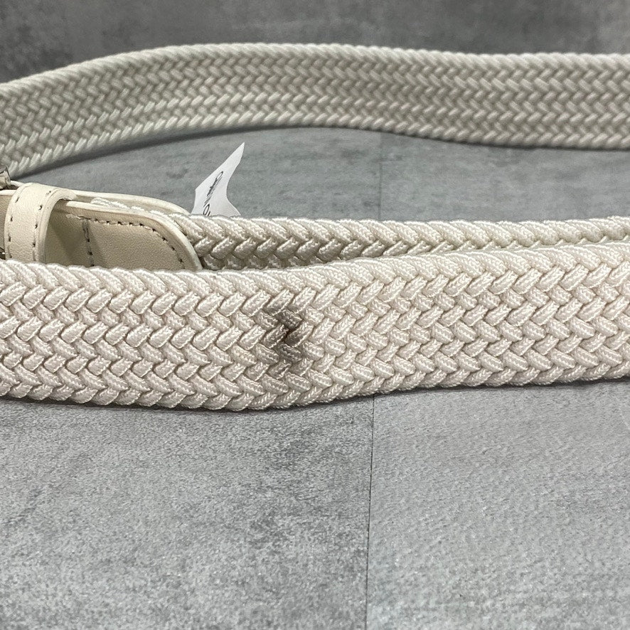 MIO MARINO Cream Casual Braided Stretch Belt L