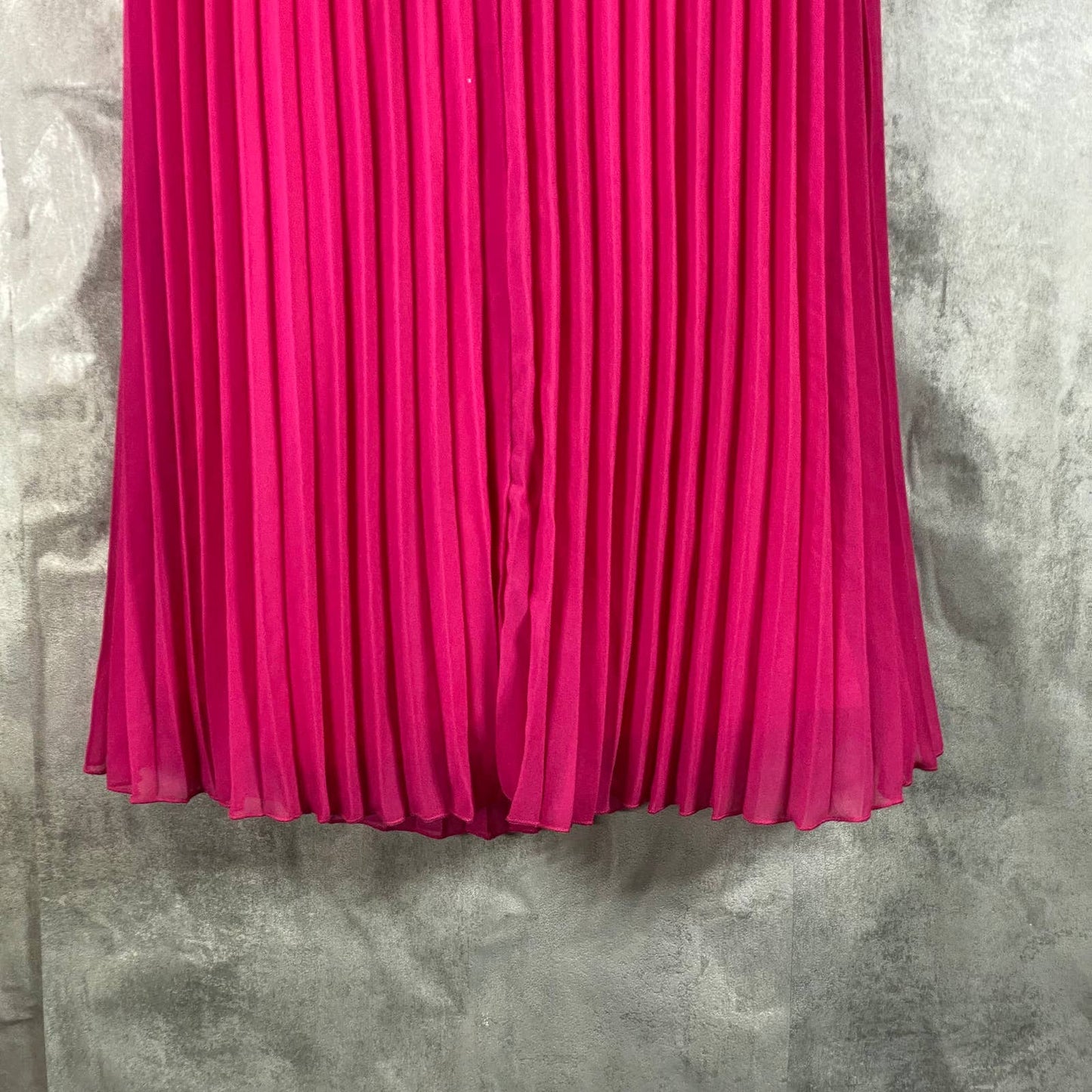 SAM EDELMAN Women's Pink Pleated Skirt Halter Blouson Knee-Length Dress SZ 4