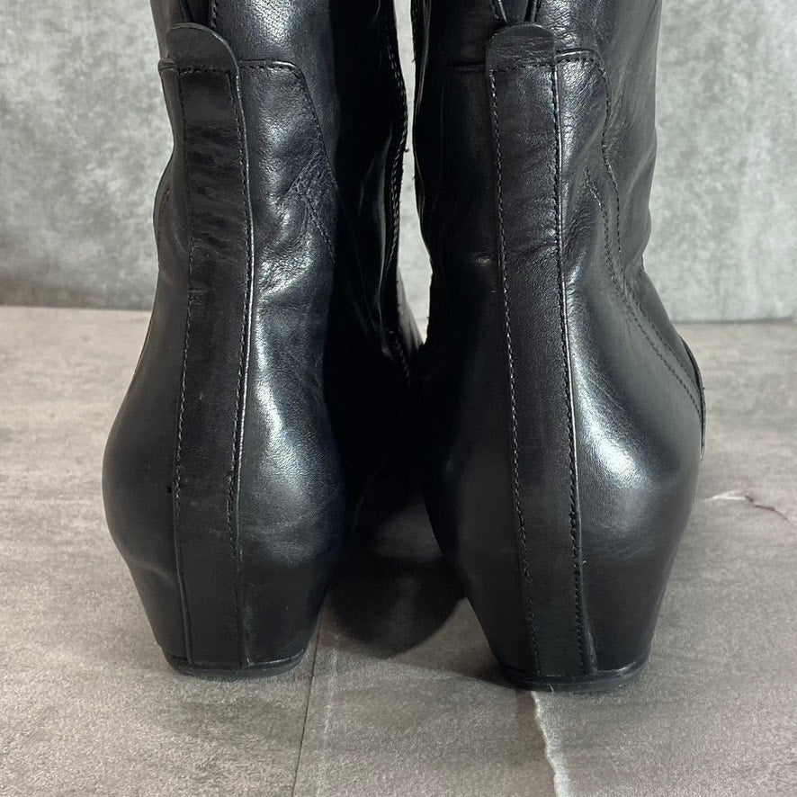 DONALD J. PLINER Women's Solid Black Patrice Wedge Knee-High Boots SZ 9