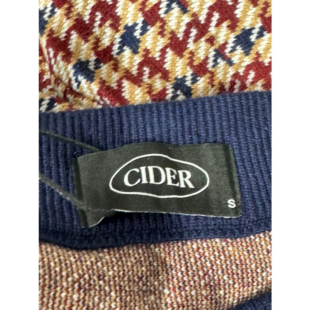 CIDER Women's Camel/Navy Houndstooth Printed Mini Skirt SZ S (US4)