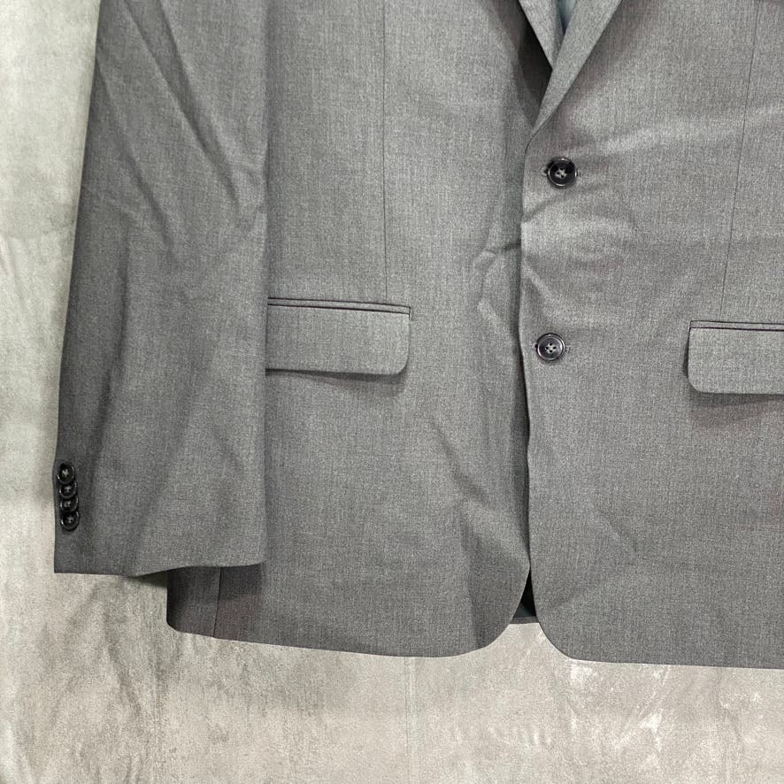 IZOD Long Solid Grey Classic-Fit Two-Button Flat Front Stretch Suit SZ 42L