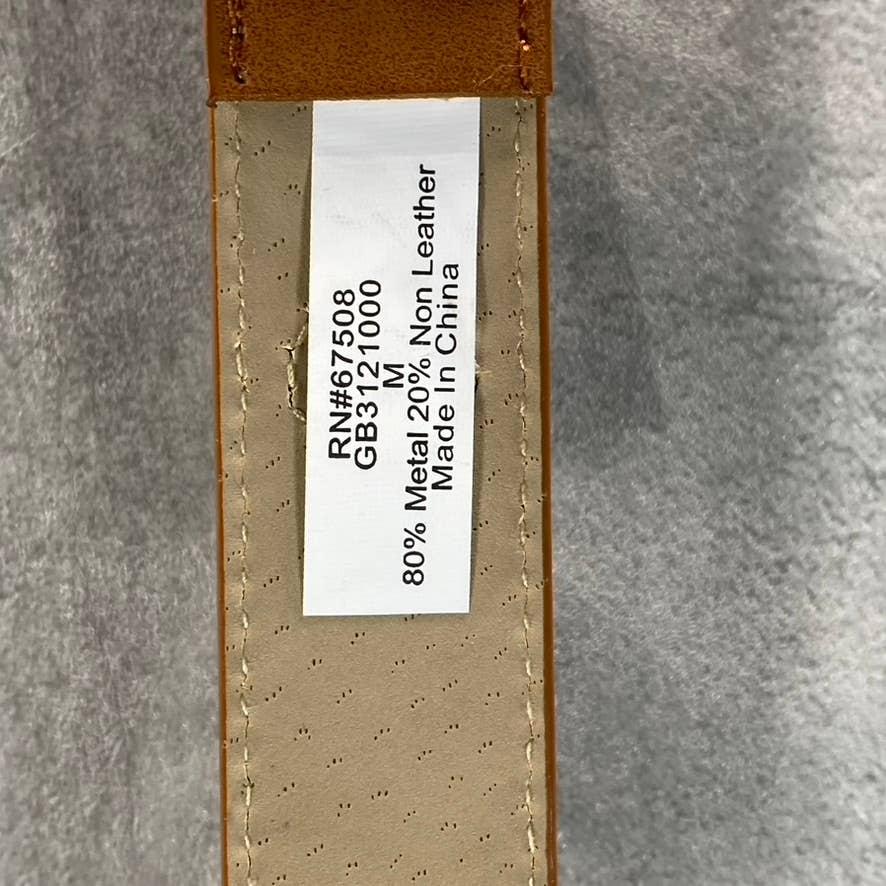 GIANI BERNINI Women's Cognac Faux-Leather Metal Link Belt SZ M