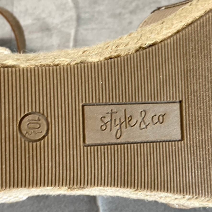 STYLE & CO Women's Light Taupe Mailena Closed-Toe Wedge Espadrille Sandal SZ10.5