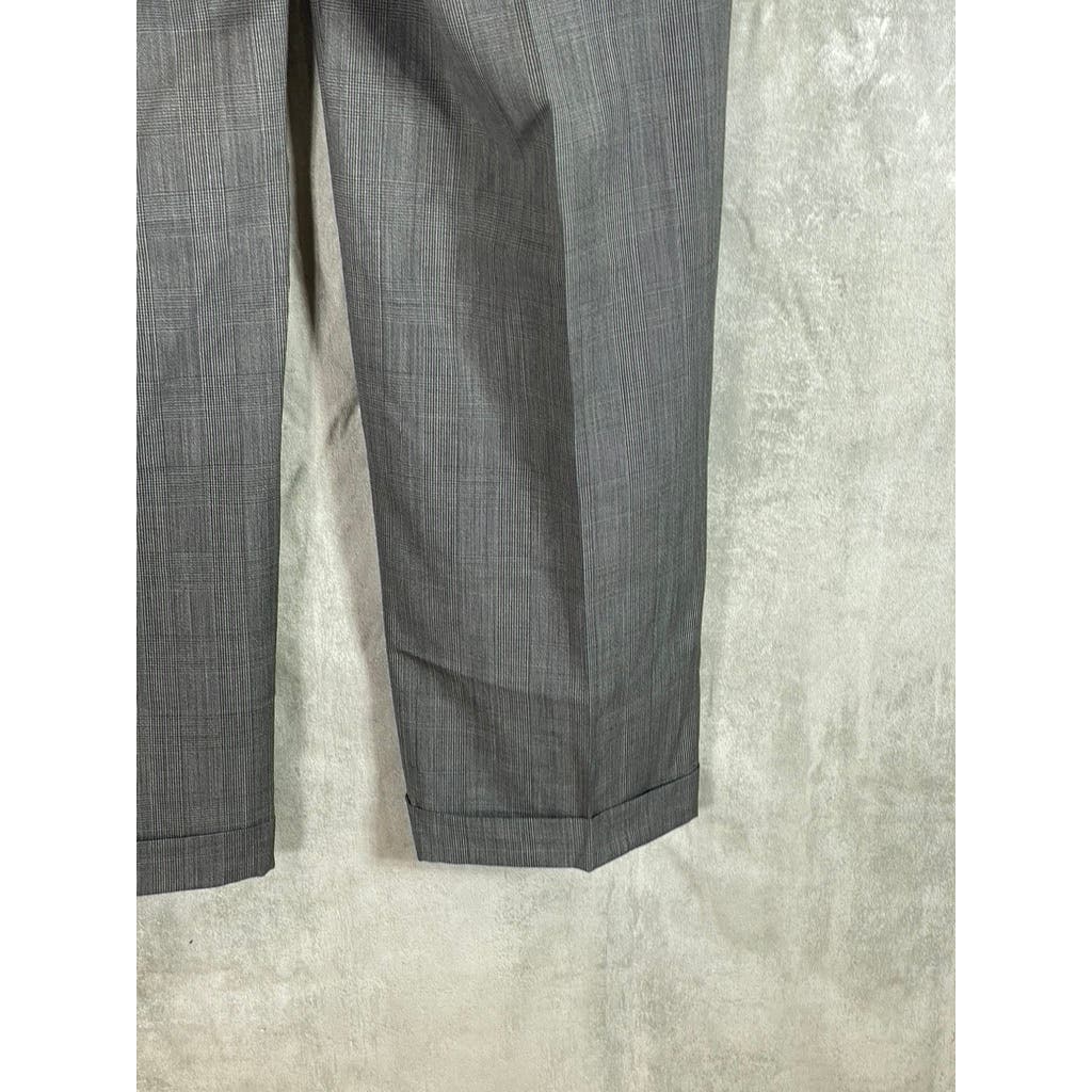 BROOKS BROTHERS Men's 1818 Gray Plaid Pleated Pants SZ 33