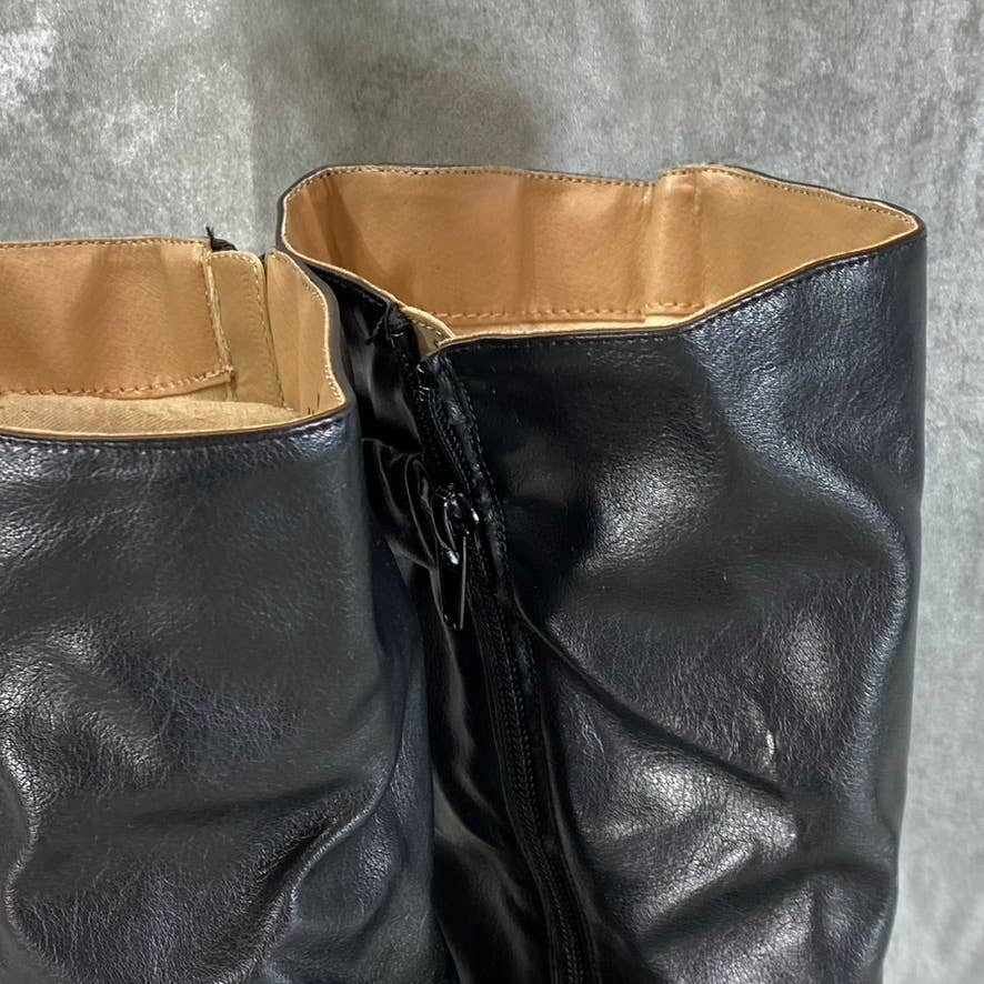 JOURNEE COLLECTION Women's Black Faux-Leather Wilo Pointed-Toe Boots SZ 7.5