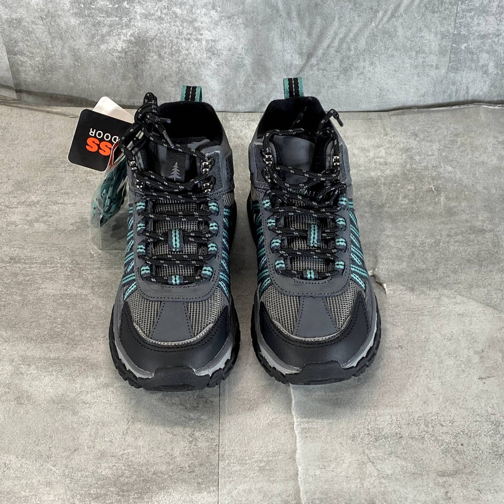 BASS OUTDOOR Women's Blue/Grey Peak Webbing Lace-Up Mid Hiker Boots SZ 5