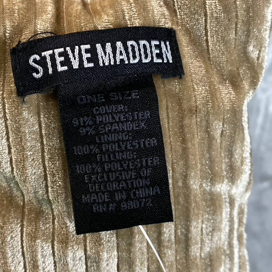 STEVE MADDEN Women's Tan Pull-Through Ribbed Velvet Puffer Scarf SZ OS