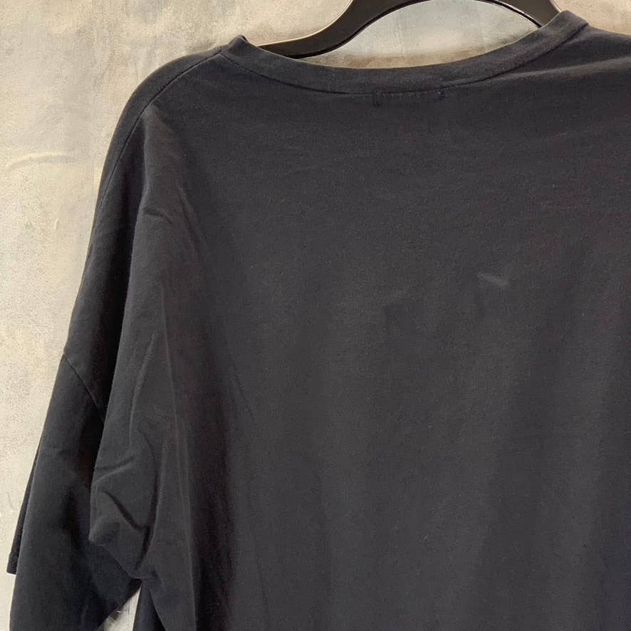 PRETTYLITTLETHING Women's Black Tupac Graphic Crewneck T-Shirt Dress SZ 8(M)