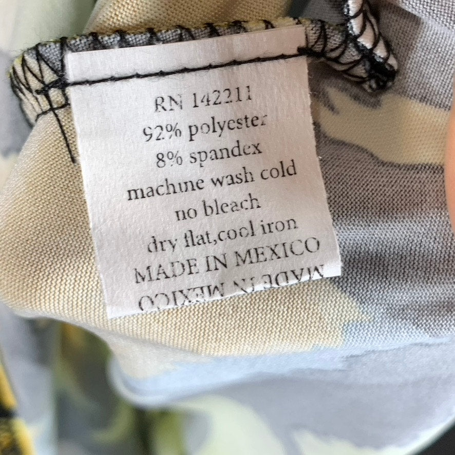 24SEVEN Comfort Apparel Women's Green Print Butterfly V-Neck Cap Sleeve Dress