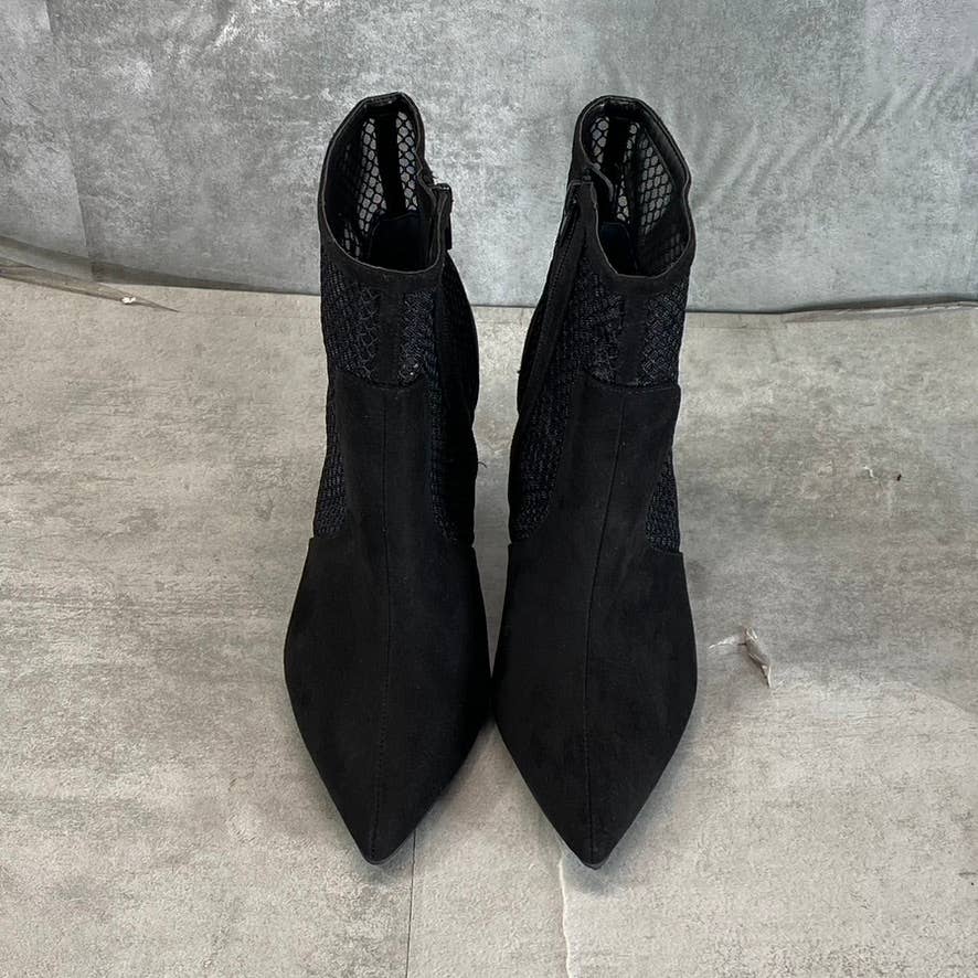 ALFANI Step N' Flex Women's Black Jamari Mesh Pointed-Toe Side-Zip Booties SZ 5