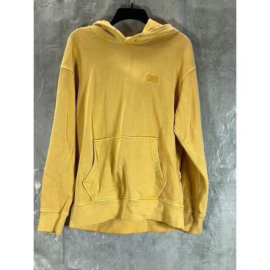 LEVI'S Men's Golden Apricot Yellow Relaxed-Fit Original Logo Pullover Hoodie SZS