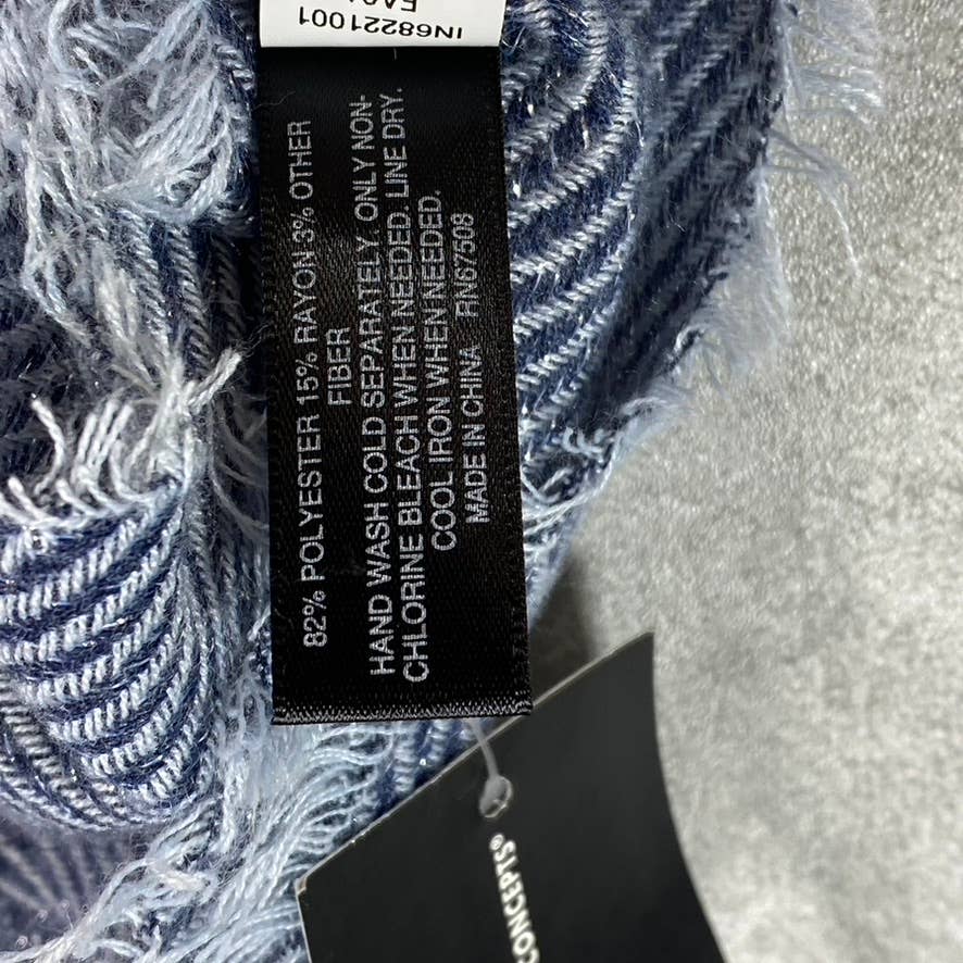 INC INTERNATIONAL CONCEPTS Women's Navy Two-Tone Shine Scarf SZ OS