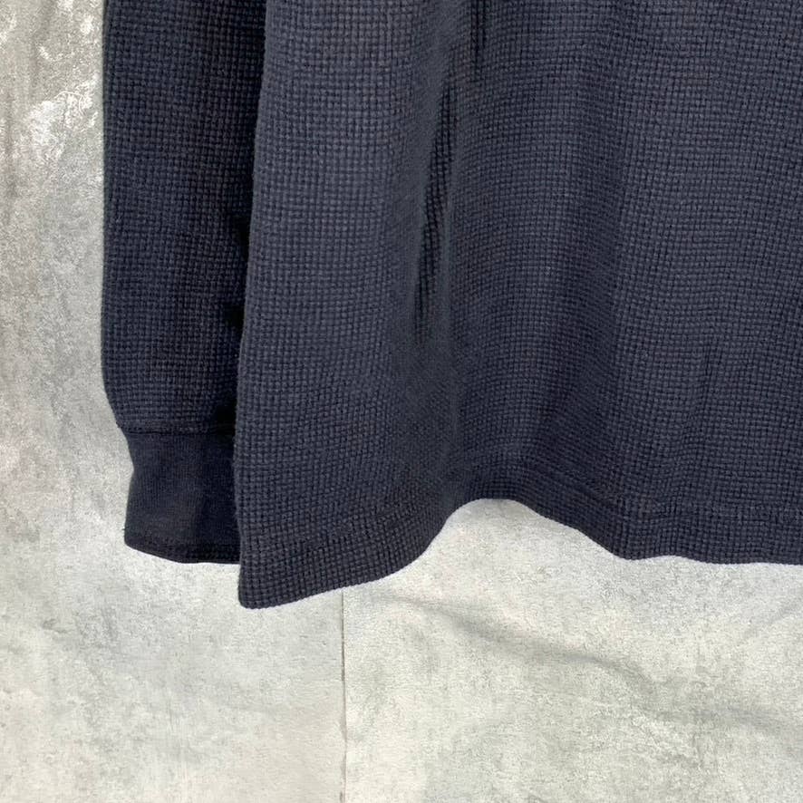 LANDS' END Men's Navy Regular-Fit Henley Long-Sleeve Shirt SZ XL