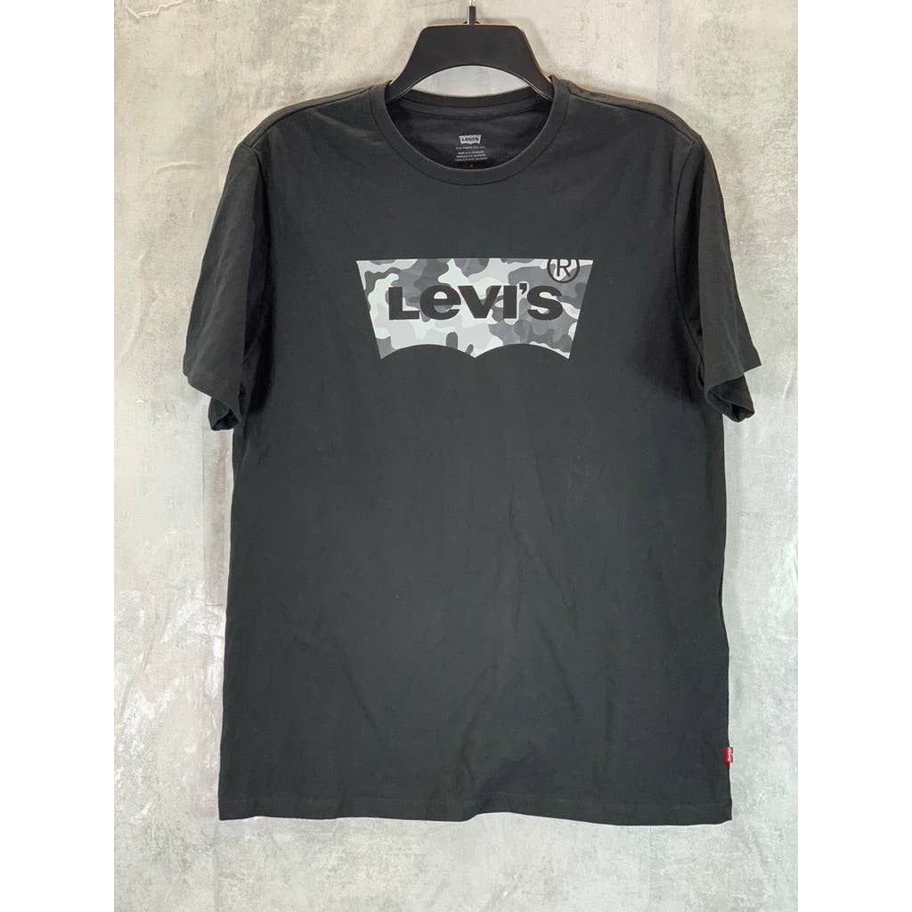 LEVI'S Men's Black Batwing Graphic Crewneck Short-Sleeve T-Shirt SZ M