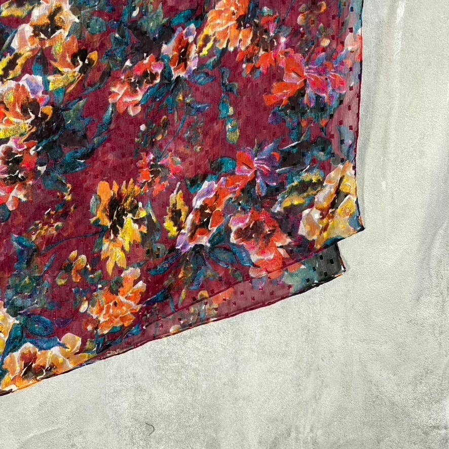 GIANI BERNINI Women's Wine Watercolor Floral Printed Wrap SZ OS