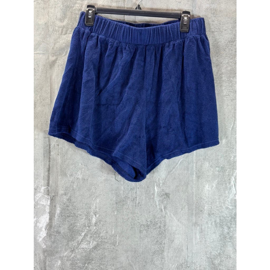 MIKOH Women's Dark Blue Cotton Terry Pull-On Shorts SZ 3 (L/XL)