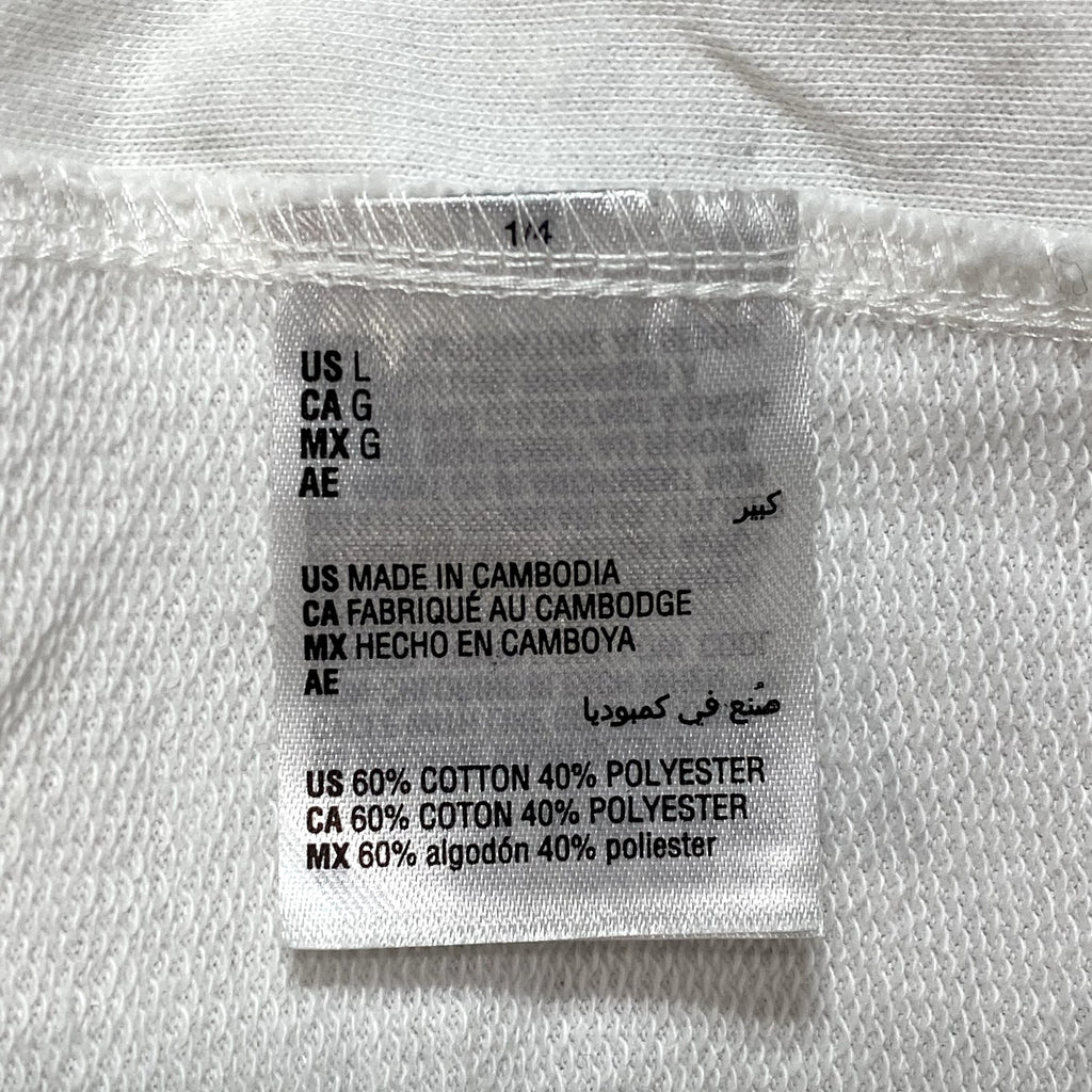 INC INTERNATIONAL CONCEPTS White Crewneck Slant-Zip Long Sleeve T-Shirt SZ L