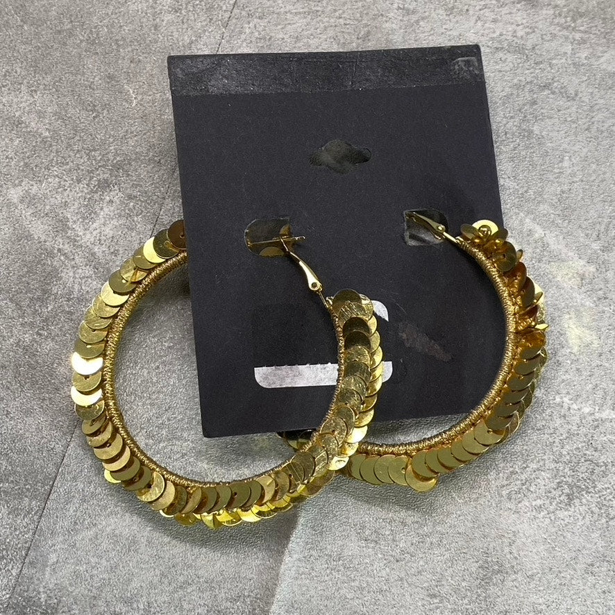 AREA STARS Women's 2-Tone Gold Sequin Hoop Earrings