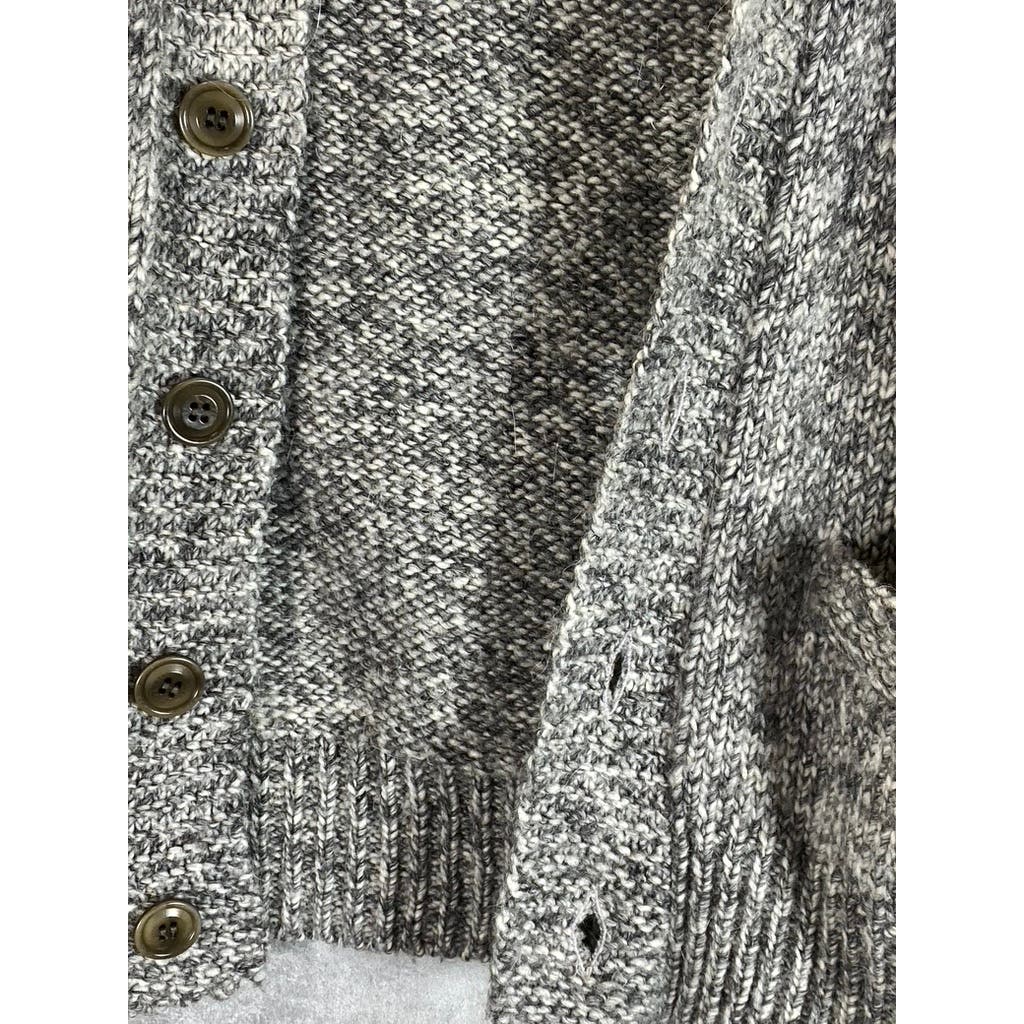 J.CREW Men's Grey Marled Wool Blend Knit Shawl Collar Cardigan SZ S