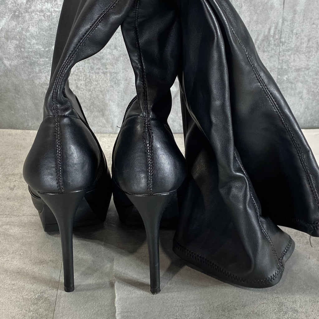 THALIA SODI Women's Black FauxLeather Clarissa Over-The-Knee Stiletto Boot SZ6.5