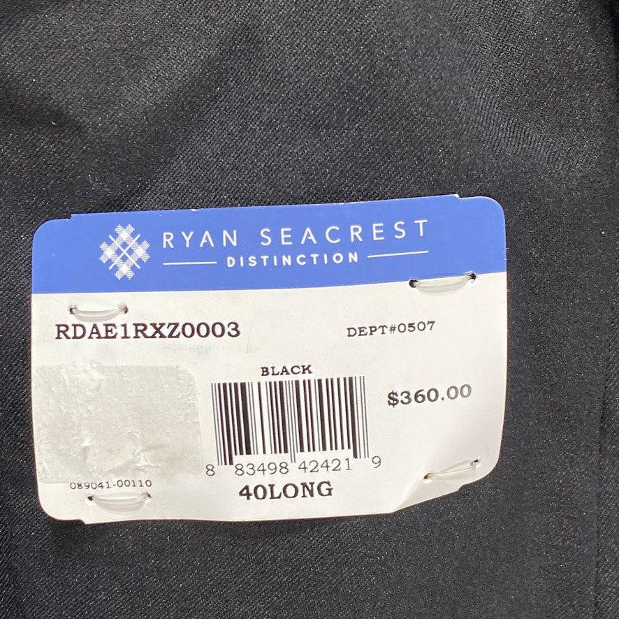 RYAN SEACREST DISTINCTION Black Slim-Fit Stretch Long Tuxedo Jacket SZ 40