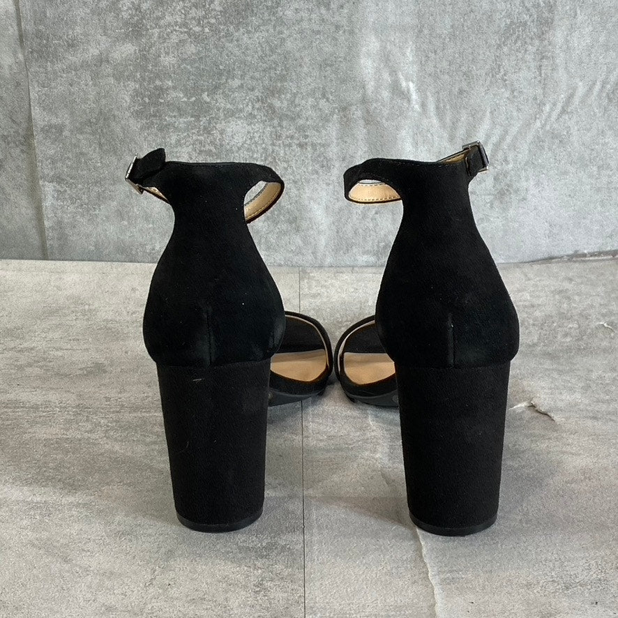 INC INTERNATIONAL CONCEPTS Women's Black Suede Lexini Two-Piece Sandals SZ 8.5