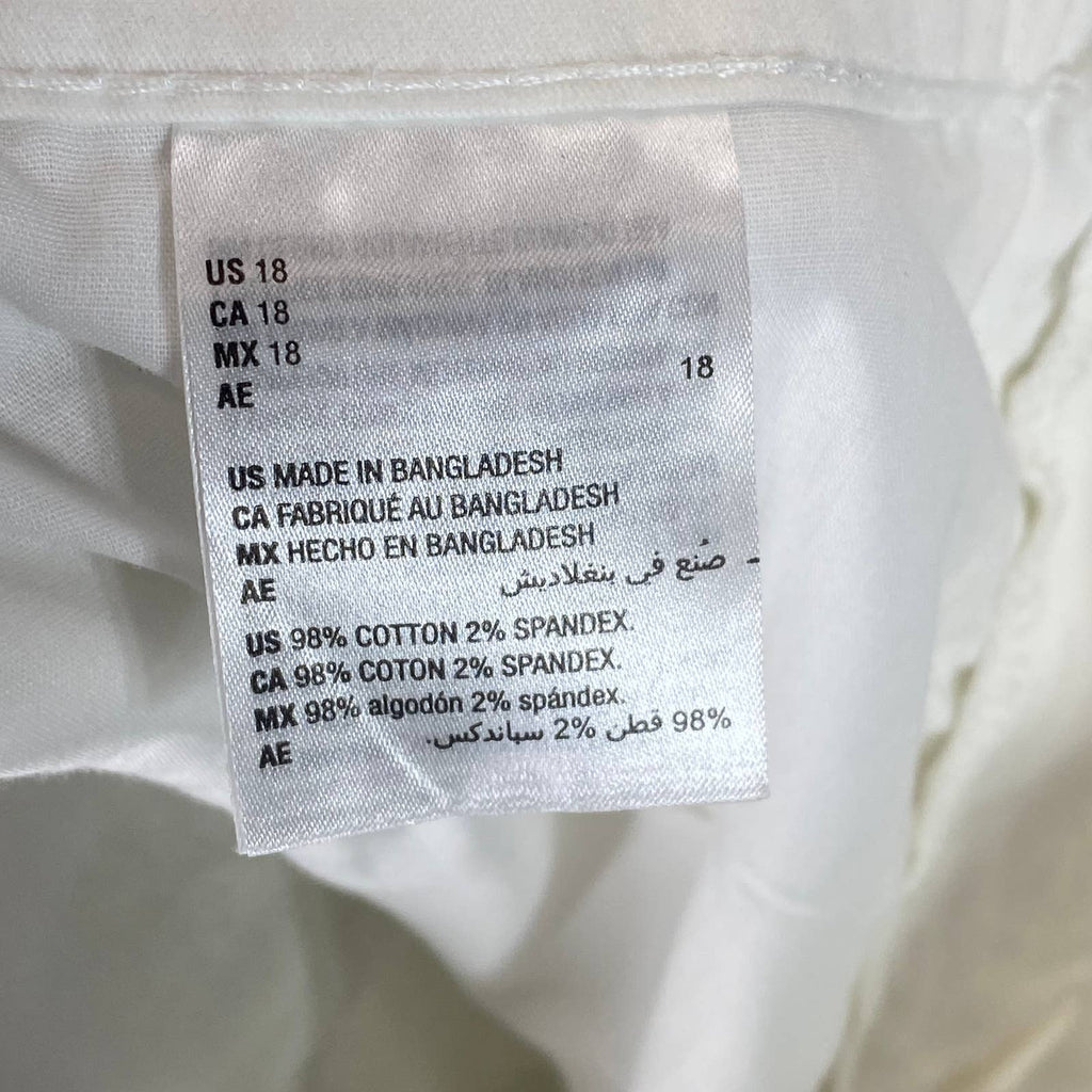 KAREN SCOTT Women's Bright White Mid-Rise Comfort-Waist Capri Pants SZ 18