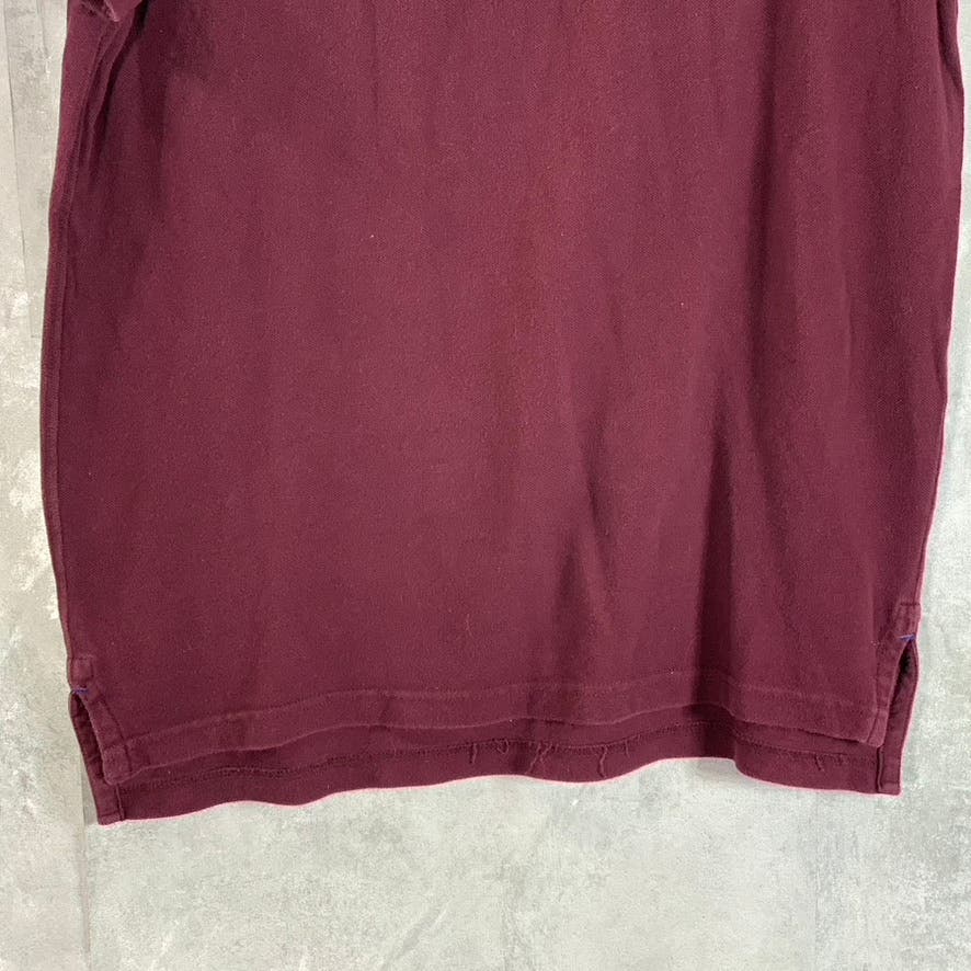 AMERICAN EAGLE OUTFITTERS Men's Burgundy Athletic Fit Short Sleeve Polo SZ M