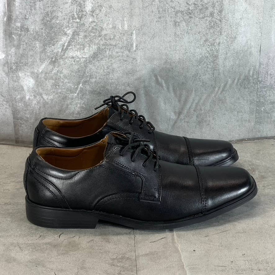 CLARKS Collection Men's Black Leather Clarkslite Cap Comfort Lace-Up Oxford SZ10
