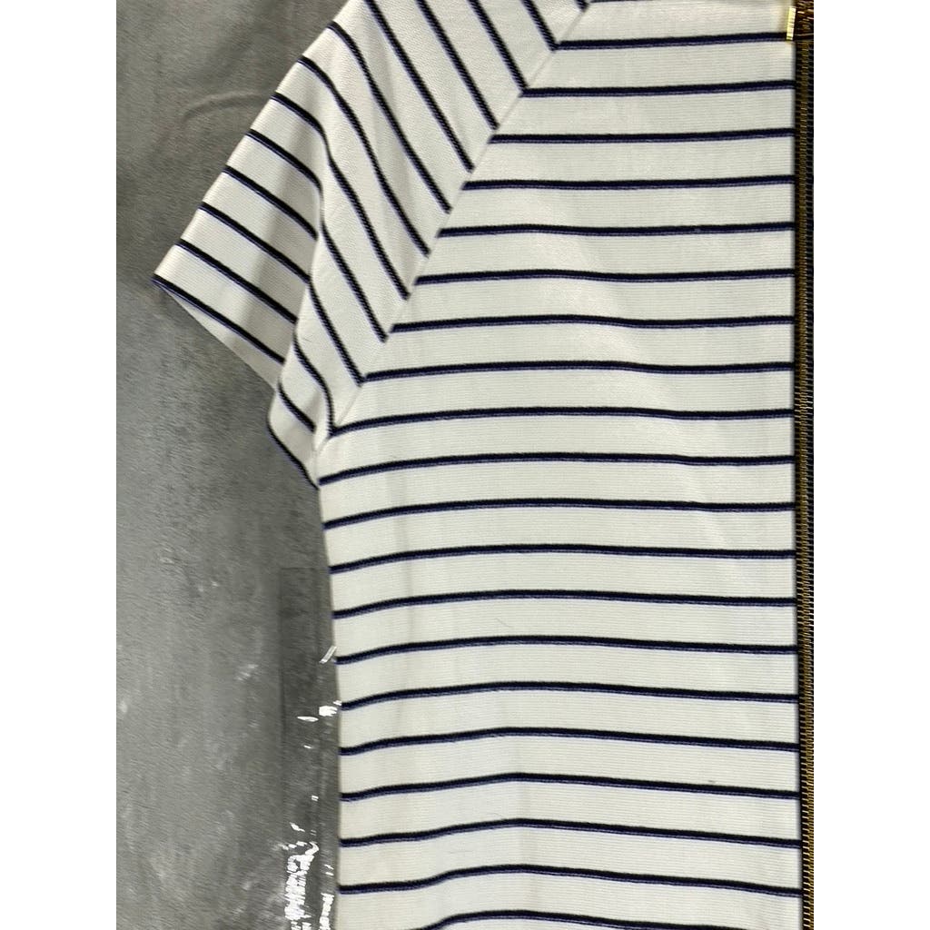 SAIL TO SABLE Women's Navy Stripe Short Sleeve Mini Dress SZ M