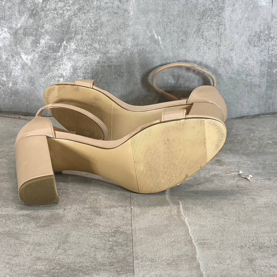 MADDEN GIRL Women's Blush Beella Round-Toe Ankle-Strap Block-Heel Sandals SZ 9