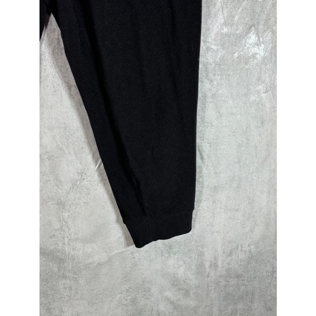 MARC NEW YORK By Andrew Marc Women's Black Solid Ribbed Midweight Joggers SZ 2XL