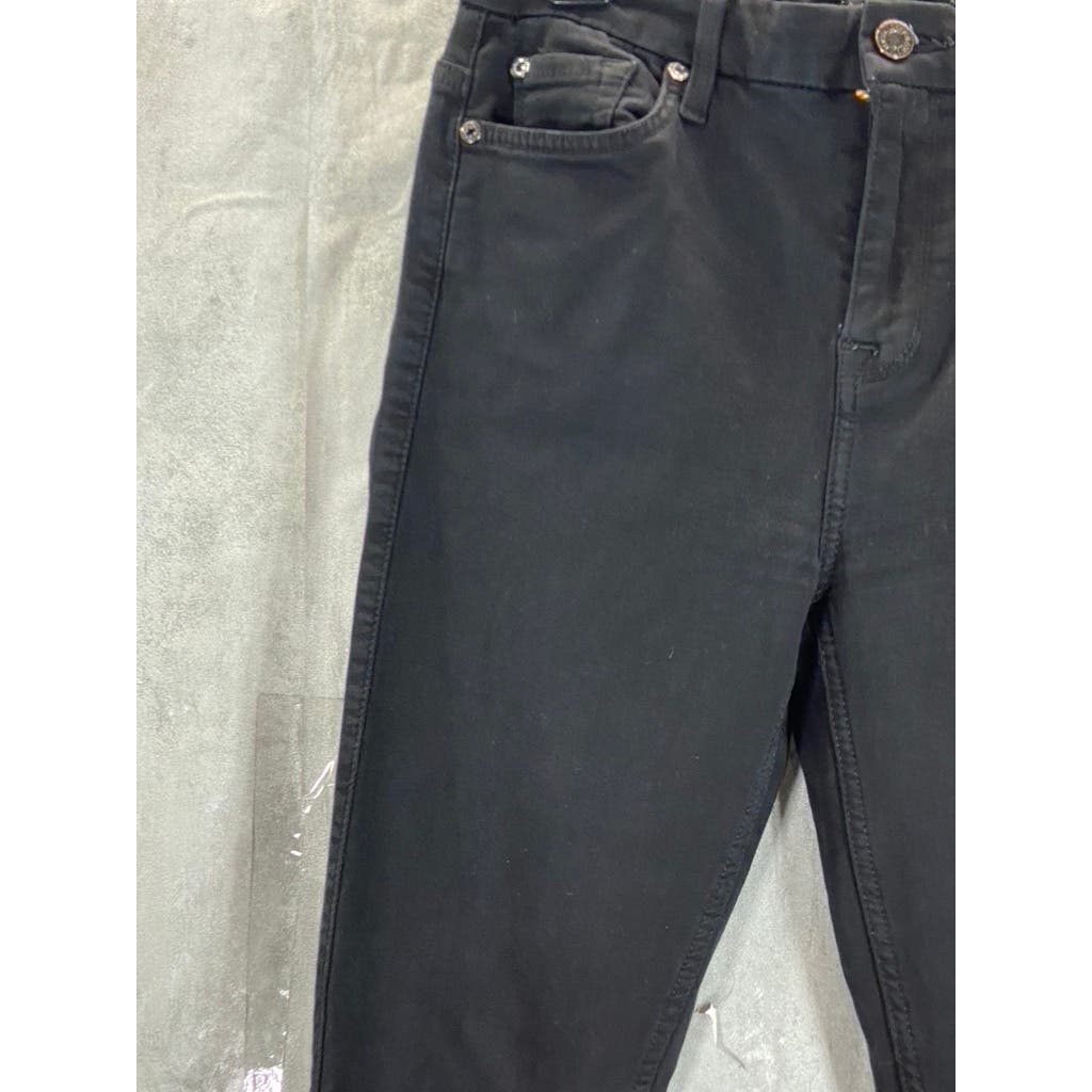 7 FOR ALL MANKIND Women's Black Solid The High-Rise Skinny Jeans SZ 28