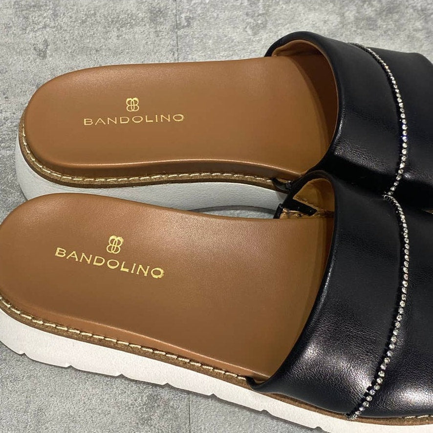 BANDOLINO Black Aubree Slip-On Platform Slide Sandals SZ 5