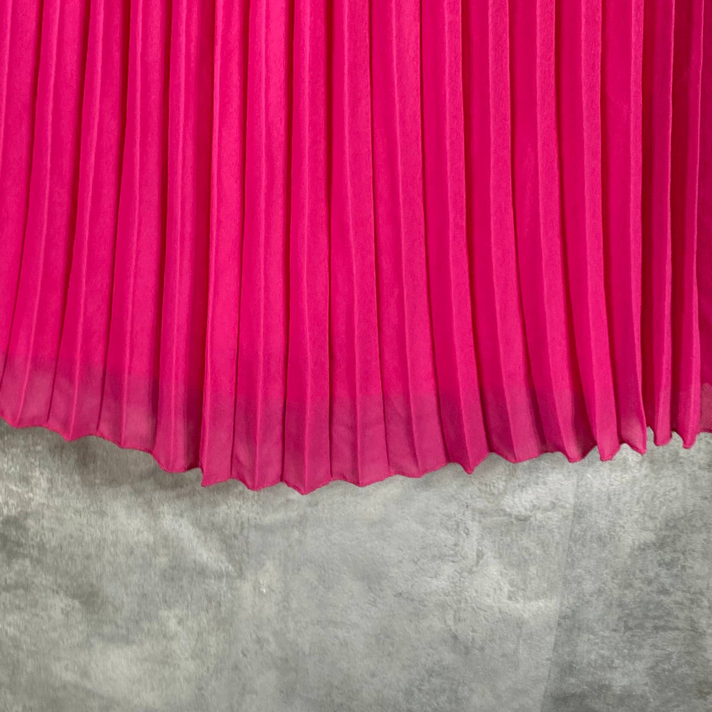 SAM EDELMAN Women's Pink Pleated Skirt Halter Blouson Knee-Length Dress SZ 4